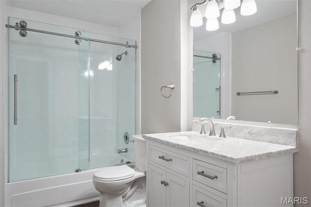 362 Hibler Ct, Saint Louis, MO 63141 - bathroom featuring toilet, vanity, and bath / shower combo with glass door