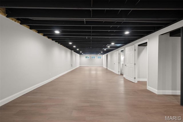 362 Hibler Ct, Saint Louis, MO 63141 - basement with baseboards and wood finished floors