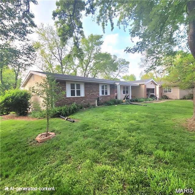 2 Hyannis Ct, Saint Charles, MO 63301 - ranch-style home with a front lawn and brick siding