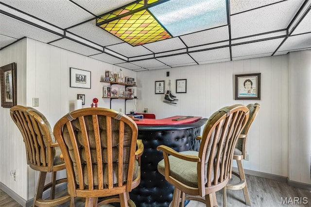 13145 Wanda Lee Ln, Saint Genevieve, MO 63670 - indoor dry bar with wood finished floors, baseboards, and a drop ceiling