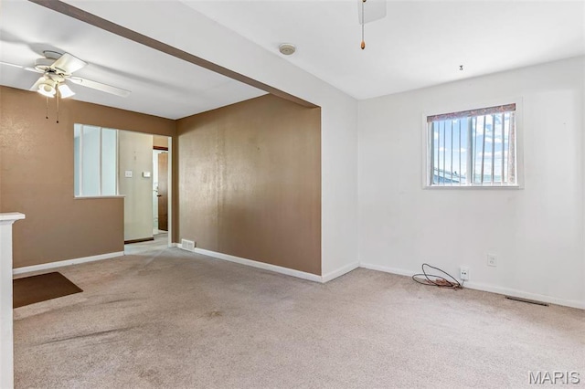 8907 Spur Ln, Saint Louis, MO 63121 - carpeted spare room featuring ceiling fan, baseboards, and a smoke detector