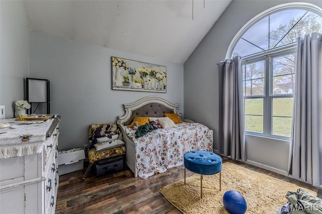 20373 Heritage Rd, Saint Robert, MO 65584 - bedroom with lofted ceiling and wood finished floors