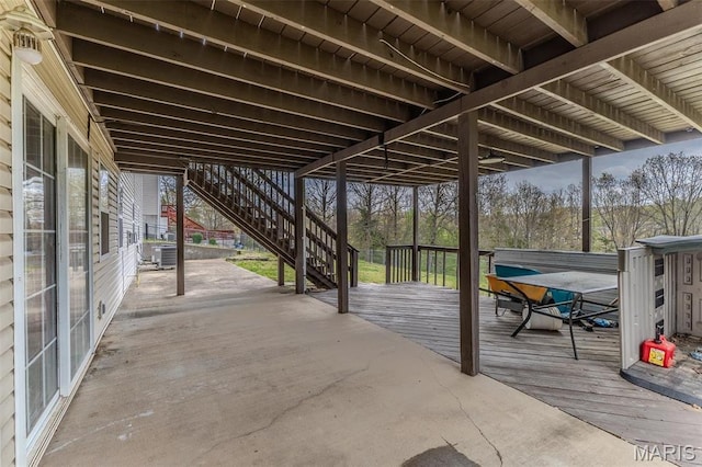 20373 Heritage Rd, Saint Robert, MO 65584 - view of patio with stairs, a deck, and central AC unit