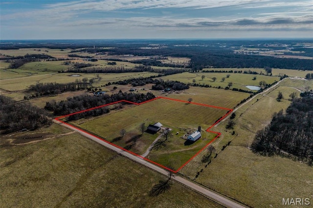 10530 Aspen Rd, Conway, MO 65632 - view of rural area featuring property parcel outlined