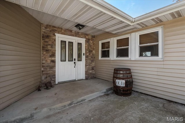 6639 Gladel Dr, Waterloo, IL 62298 - doorway to property featuring stone siding