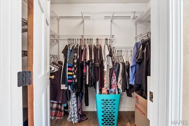 6639 Gladel Dr, Waterloo, IL 62298 - walk in closet with wood finished floors