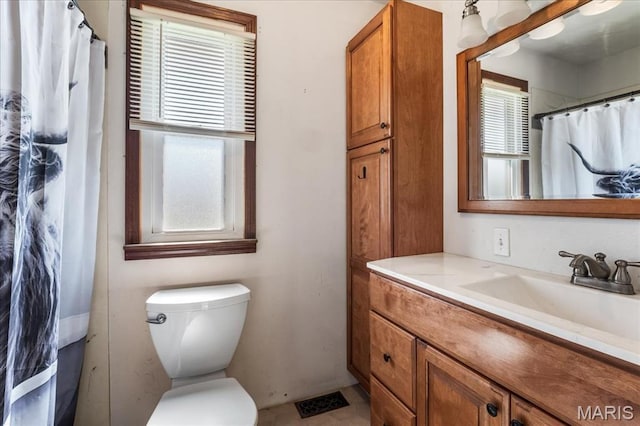 6639 Gladel Dr, Waterloo, IL 62298 - bathroom with plenty of natural light, vanity, and a shower with curtain