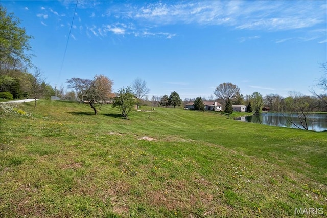 6639 Gladel Dr, Waterloo, IL 62298 - view of green lawn with a water view