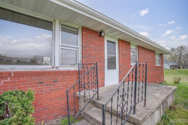 1219 N Park St, Hardin, IL 62047 - view of exterior entry with brick siding