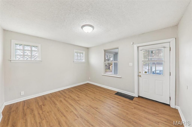 241 Dammert Ave, Saint Louis, MO 63125 - foyer featuring healthy amount of natural light, light wood finished floors, baseboards, and a textured ceiling