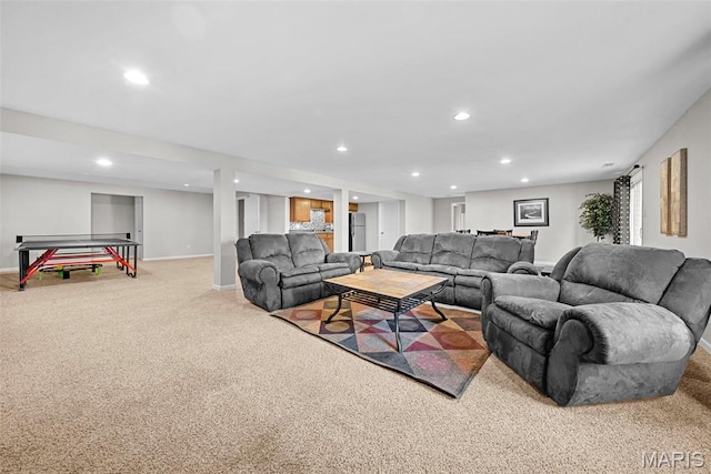 515 Country Chase Dr, Lake St Louis, MO 63367 - living room with carpet, recessed lighting, and baseboards
