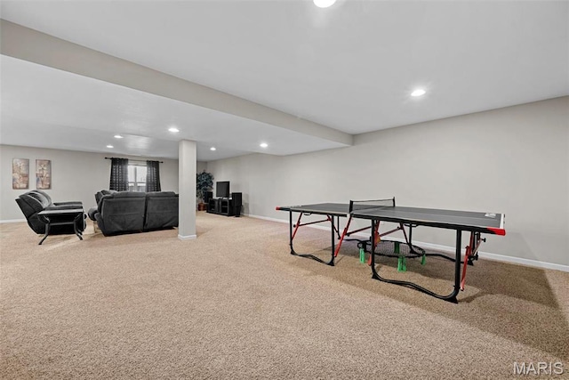 515 Country Chase Dr, Lake St Louis, MO 63367 - playroom with carpet floors, baseboards, and recessed lighting
