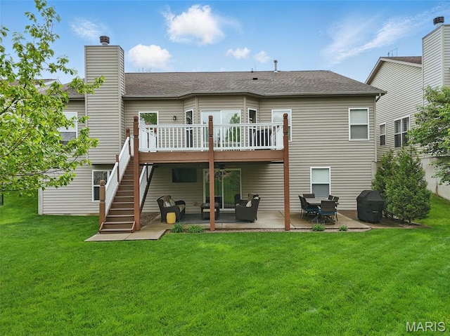 515 Country Chase Dr, Lake St Louis, MO 63367 - back of house featuring a patio, stairway, and a yard