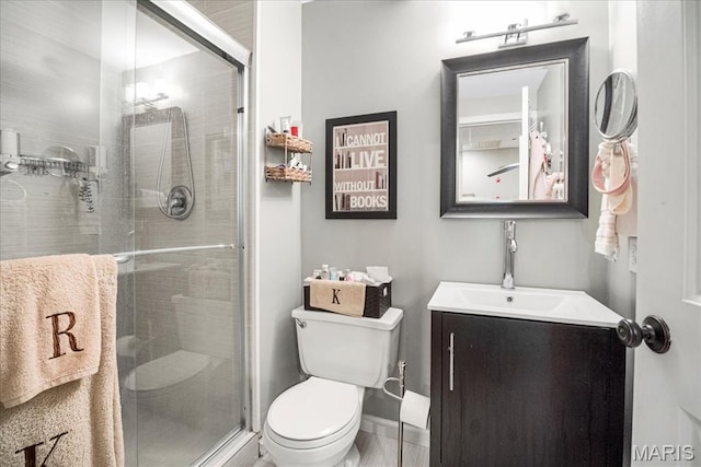 1909 Shepard Rd, Wildwood, MO 63038 - bathroom with a shower stall, toilet, and vanity