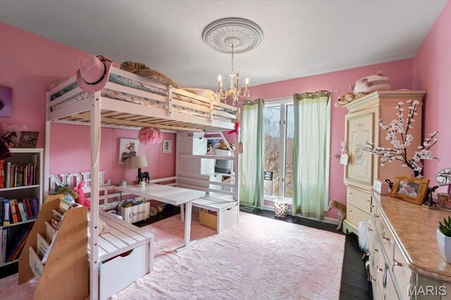 1909 Shepard Rd, Wildwood, MO 63038 - bedroom featuring a chandelier and access to outside