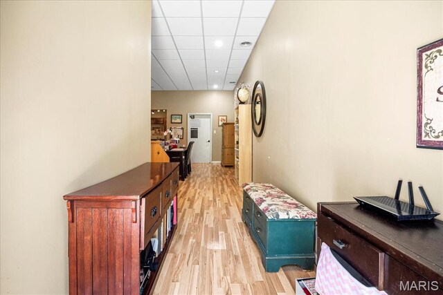 1909 Shepard Rd, Wildwood, MO 63038 - hall featuring light wood finished floors and a drop ceiling