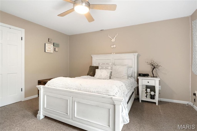 13552 Weston Park Dr, Saint Louis, MO 63131 - bedroom with light colored carpet, baseboards, and ceiling fan