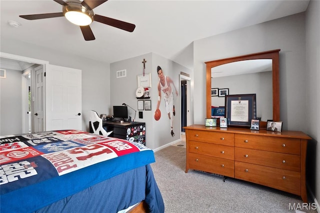13552 Weston Park Dr, Saint Louis, MO 63131 - carpeted bedroom with a ceiling fan