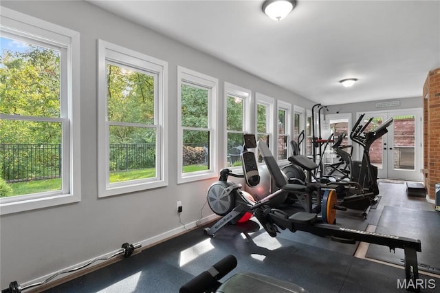 13552 Weston Park Dr, Saint Louis, MO 63131 - workout room featuring baseboards