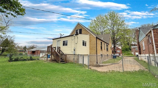 4411 Nelson Dr, Saint Louis, MO 63121 - back of house featuring brick siding and stairs