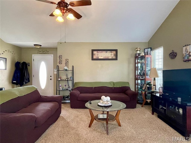 22880 Return Ln, Waynesville, MO 65583 - carpeted living area featuring a ceiling fan