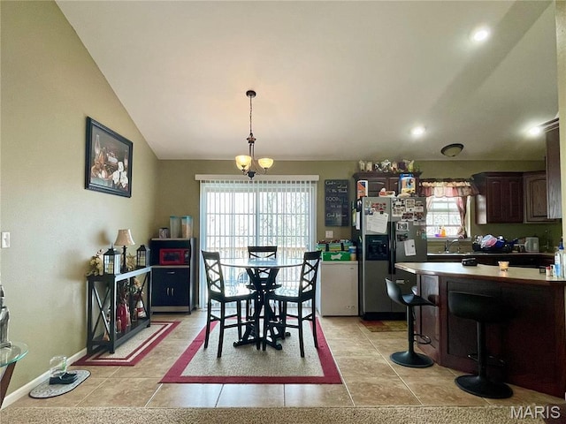 22880 Return Ln, Waynesville, MO 65583 - dining area with plenty of natural light, baseboards, recessed lighting, and lofted ceiling