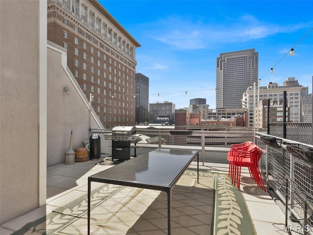 901 Washington Ave Unit 205, Saint Louis, MO 63101 - view of patio with a city view, area for grilling, and a balcony