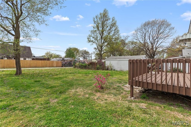 120 E 1st St, Hartford, IL 62048 - view of yard featuring a wooden deck