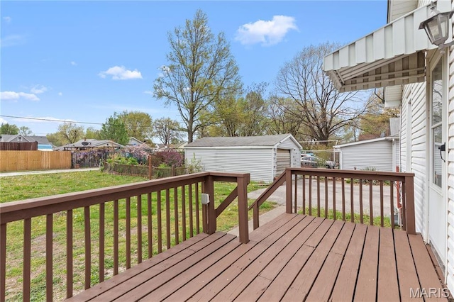 120 E 1st St, Hartford, IL 62048 - wooden deck with an outdoor structure