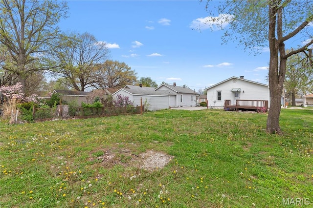 120 E 1st St, Hartford, IL 62048 - view of yard featuring a deck