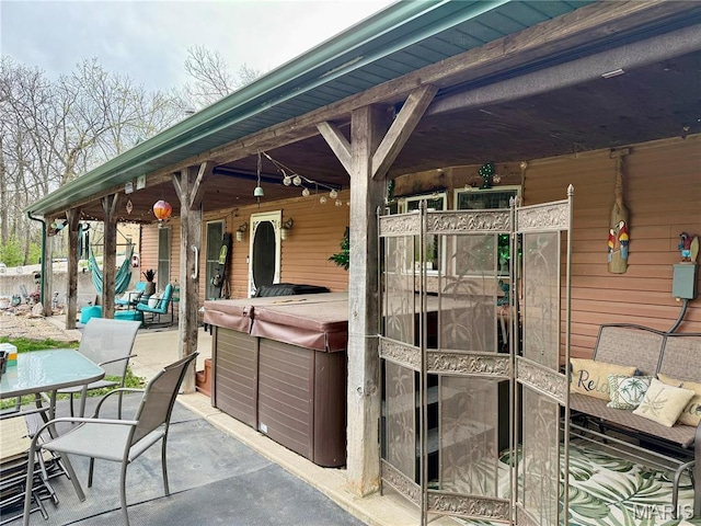 42 Berger Rd, Middletown, MO 63359 - view of patio / terrace with a hot tub