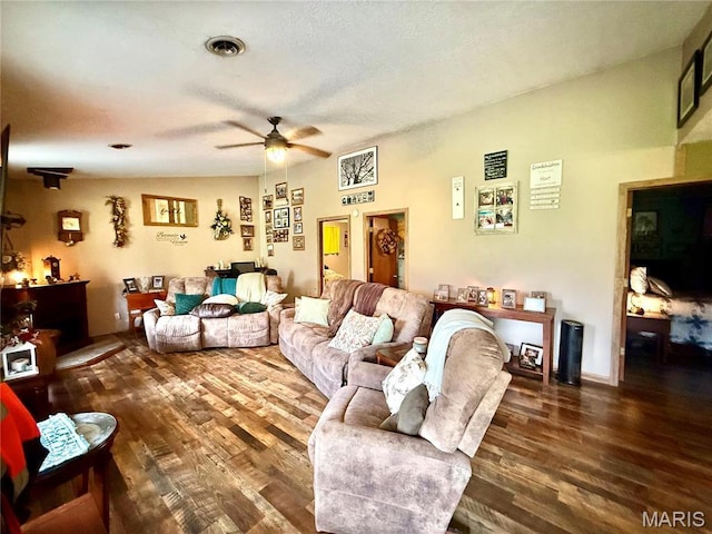 42 Berger Rd, Middletown, MO 63359 - living room featuring wood finished floors and ceiling fan
