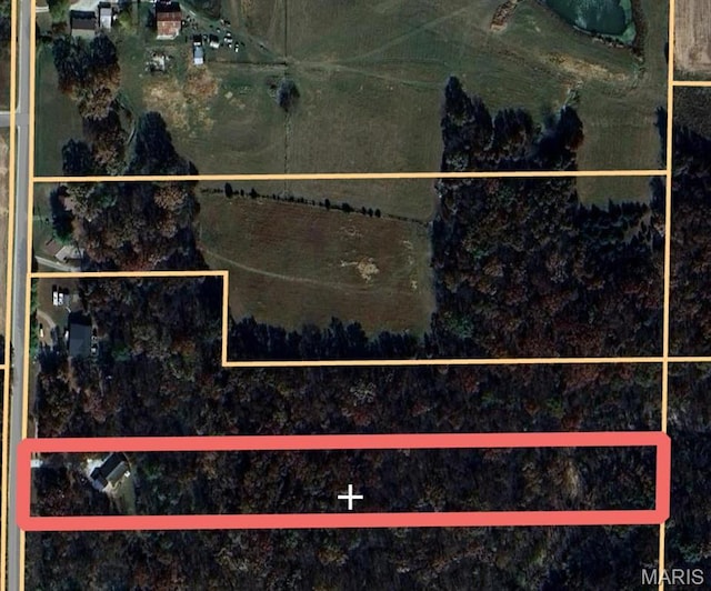 42 Berger Rd, Middletown, MO 63359 - aerial view of property's location featuring property boundaries highlighted