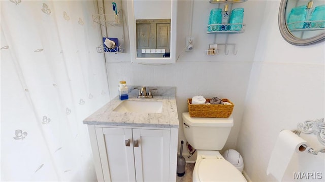 bathroom with toilet and vanity