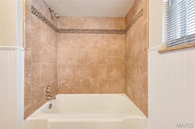 509 N Jefferson St, Mascoutah, IL 62258 - full bathroom with tub / shower combination and wainscoting
