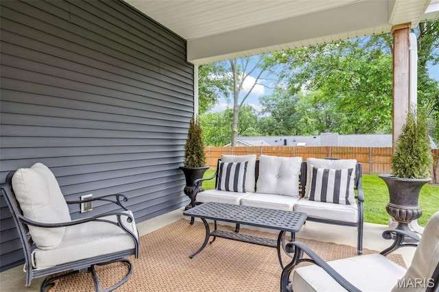 11910 Lillian Ave, Saint Louis, MO 63131 - view of patio featuring fence and outdoor lounge area