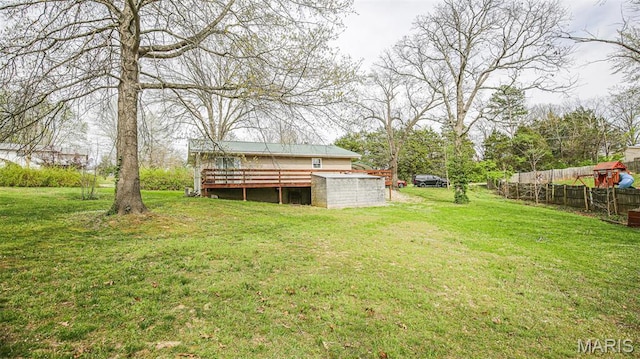 14153 Spring Dr, De Soto, MO 63020 - view of yard with a deck