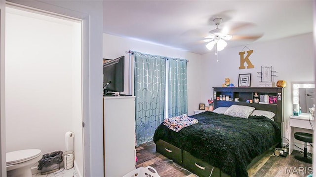14153 Spring Dr, De Soto, MO 63020 - bedroom with wood finished floors and ceiling fan