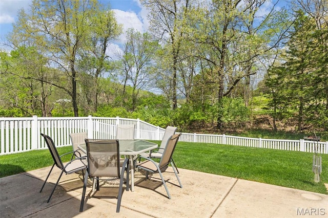 view of patio with outdoor dining space