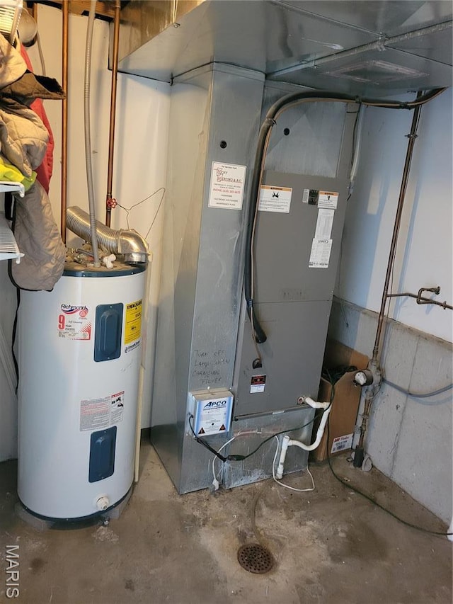 utilities featuring electric water heater