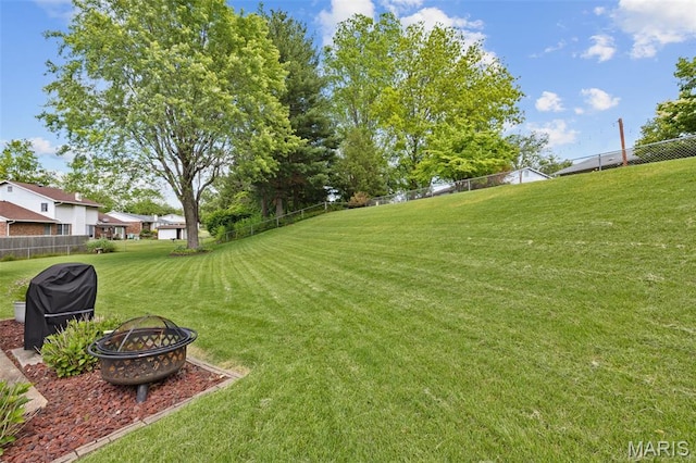14710 Arbre Ln, Florissant, MO 63034 - view of yard with a fire pit