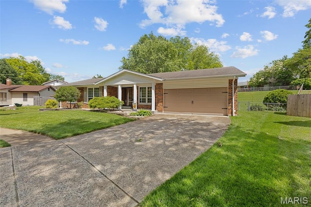 14710 Arbre Ln, Florissant, MO 63034 - single story home featuring brick siding, a garage, driveway, and covered porch