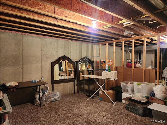 view of unfinished below grade area