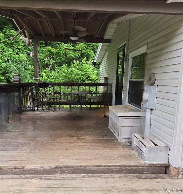 119 Bethel Rd, Hawk Point, MO 63349 - deck with a ceiling fan