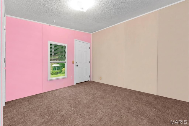 119 Bethel Rd, Hawk Point, MO 63349 - unfurnished room featuring a textured ceiling, carpet flooring, and crown molding