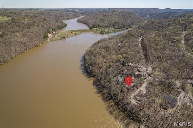 13224 Crow Ln, Saint Genevieve, MO 63670 - aerial overview of property's location with a nearby body of water and a forest
