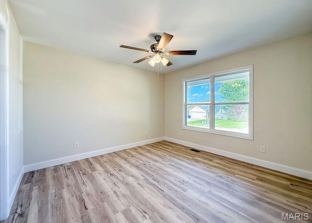 201 Ariel Ct, Desloge, MO 63601 - spare room with light wood-type flooring and a ceiling fan