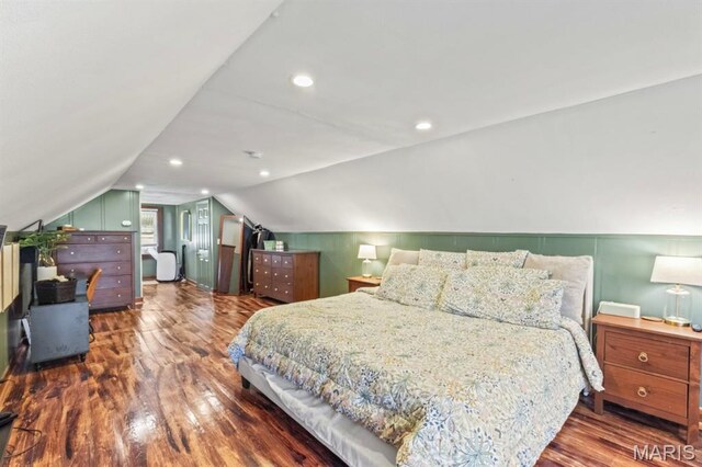 3644 Eminence Blvd, Saint Louis, MO 63114 - bedroom featuring wood finished floors and vaulted ceiling