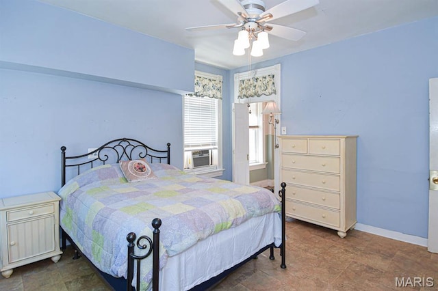 4207 Connecticut St, Saint Louis, MO 63116 - bedroom featuring baseboards, a ceiling fan, and cooling unit