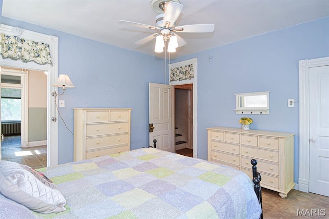 4207 Connecticut St, Saint Louis, MO 63116 - bedroom with ceiling fan and radiator heating unit